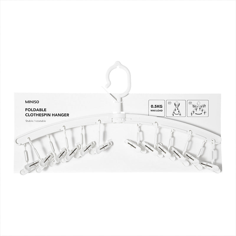 Foldable Clothespin Hanger (White)