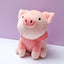 Sitting Piglet Plush Toy with Rabbit Hoodie