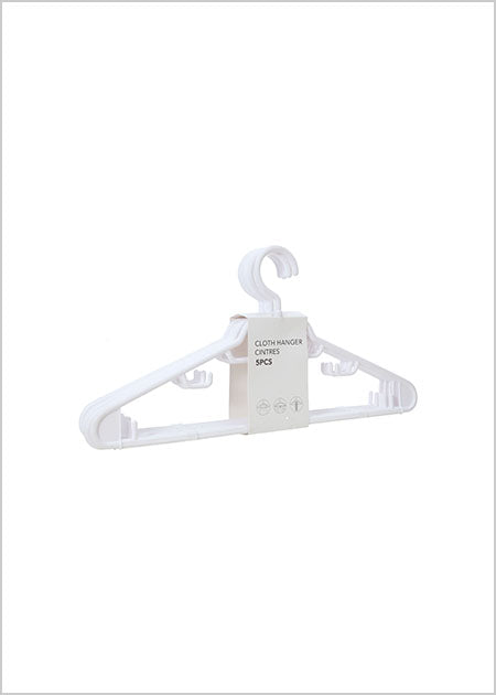 Cloth Hanger 5 Pack,White