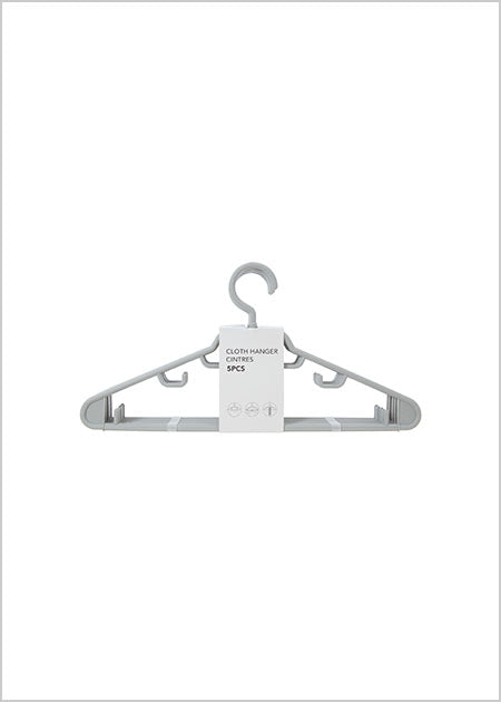 Cloth Hanger 5 Pack,Grey