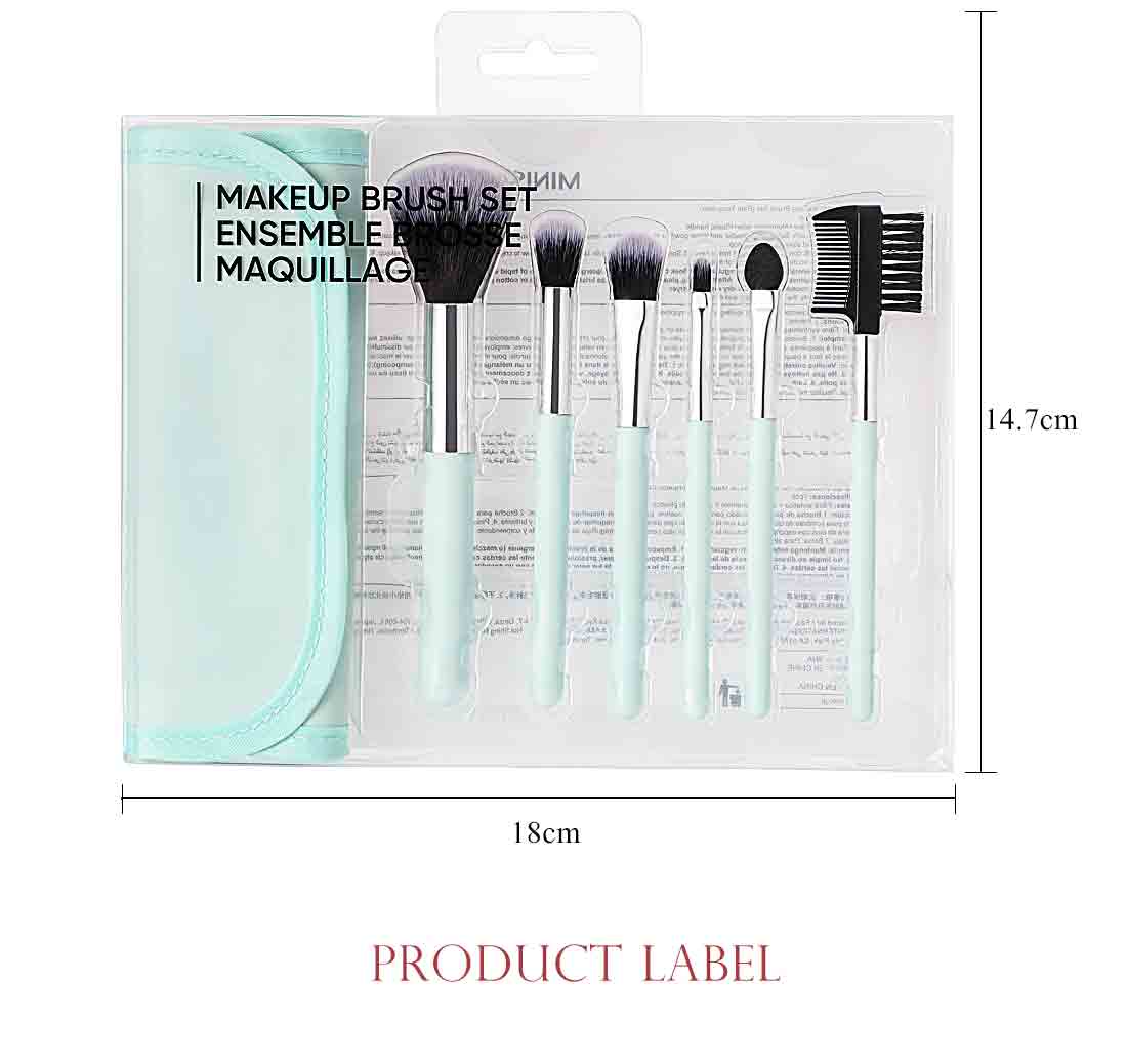 Makeup brush set,pale turquoise