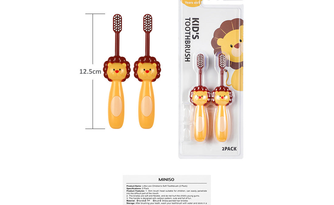 Little Lion Soft Bristles Toothbrushes For Kids (2 pcs)