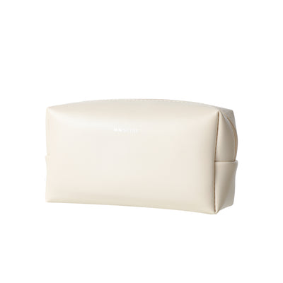 Minimalist Rectangle Solid Color Cosmetic Bag( Off White)