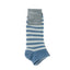 Classic Striped Odor Control Men's Ankle Socks 3 Pairs (Blue)