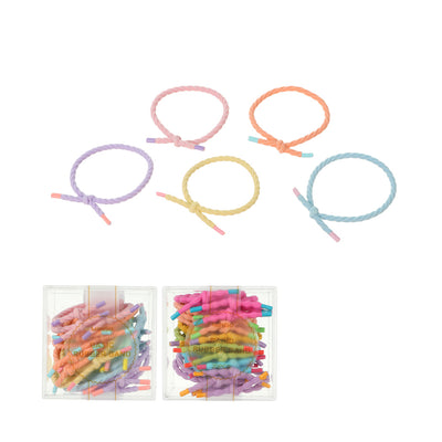 Colorful Knotted Hair Ties with Container (20 pcs)