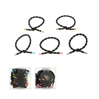 Black Knotted Hair Ties with Container (20 pcs)