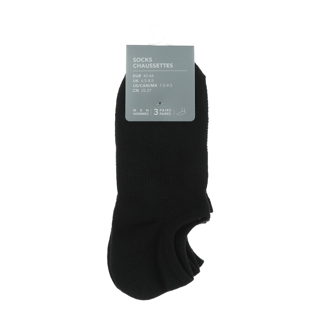 Breathable Series Men's Low-Cut Socks (3 Pairs)(Black)