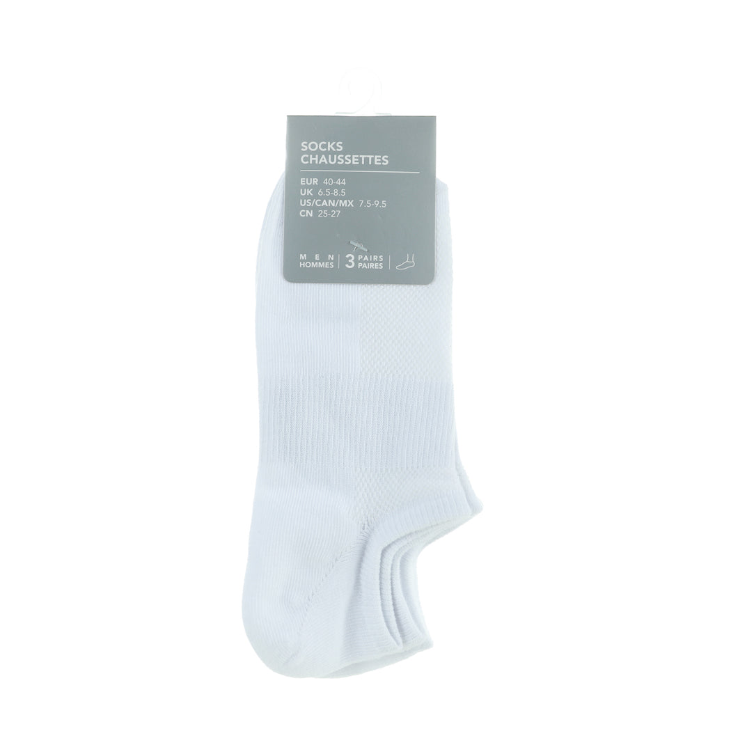 Breathable Series Men's Low-Cut Socks (3 Pairs)(White)