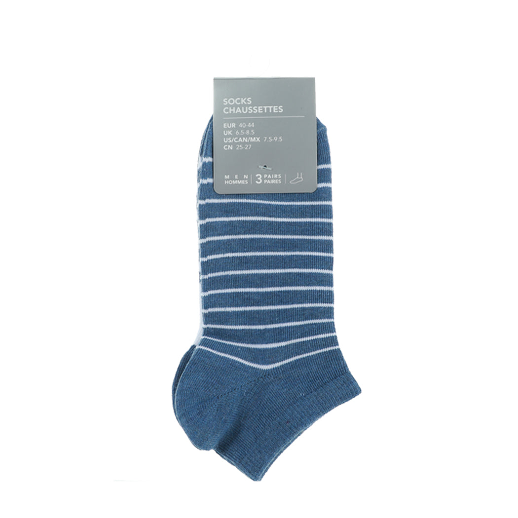 Striped Men's Low-Cut Socks (3 Pairs)