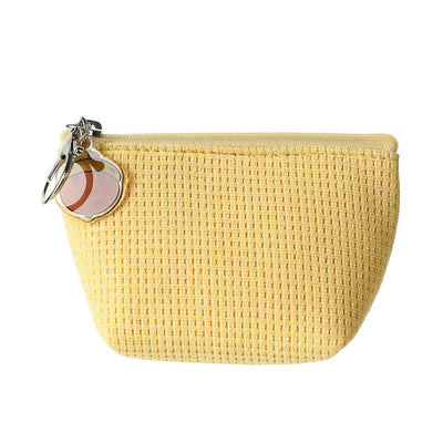 Waffle Weave Trapezoid Solid Color Coin Purse(Yellow)