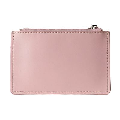 Semicircle Top Zip Card Wallet(Pink)