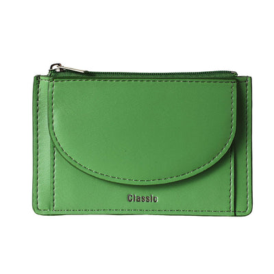 Semicircle Top Zip Card Wallet(Green)