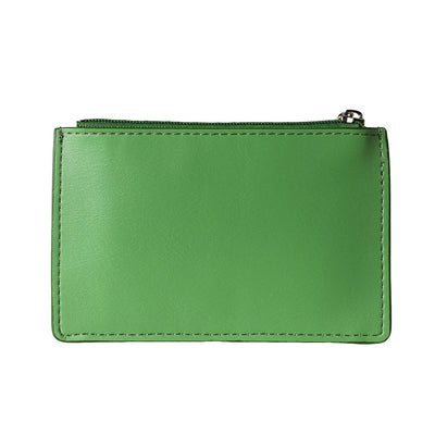 Semicircle Top Zip Card Wallet(Green)