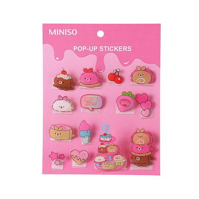 Mini Family Sweetheart Bunny Series Pop-up Sticker(Pink)
