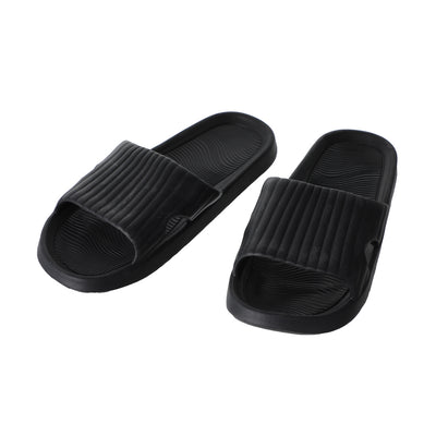 Classic Stripe Men's Bathroom Slippers(Black,41-42)