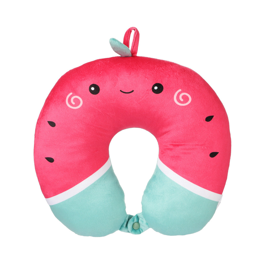 Fruit Series U Shaped Neck Pillow with Sleep Mask(Watermelon)