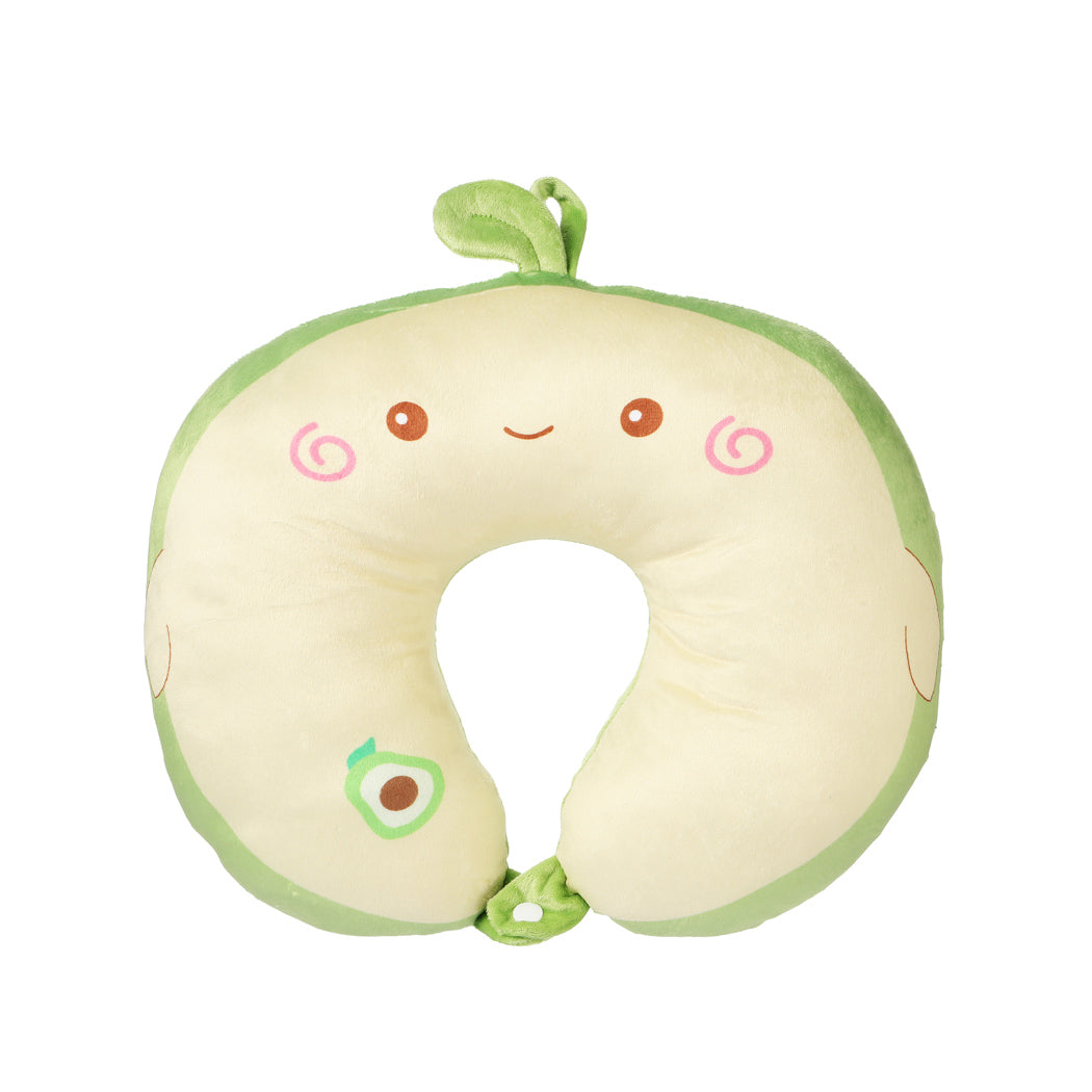 Fruit Series U Shaped Neck Pillow with Sleep Mask(Avocado)