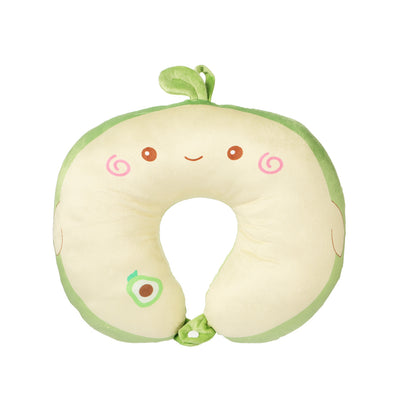 Fruit Series U Shaped Neck Pillow with Sleep Mask(Avocado)