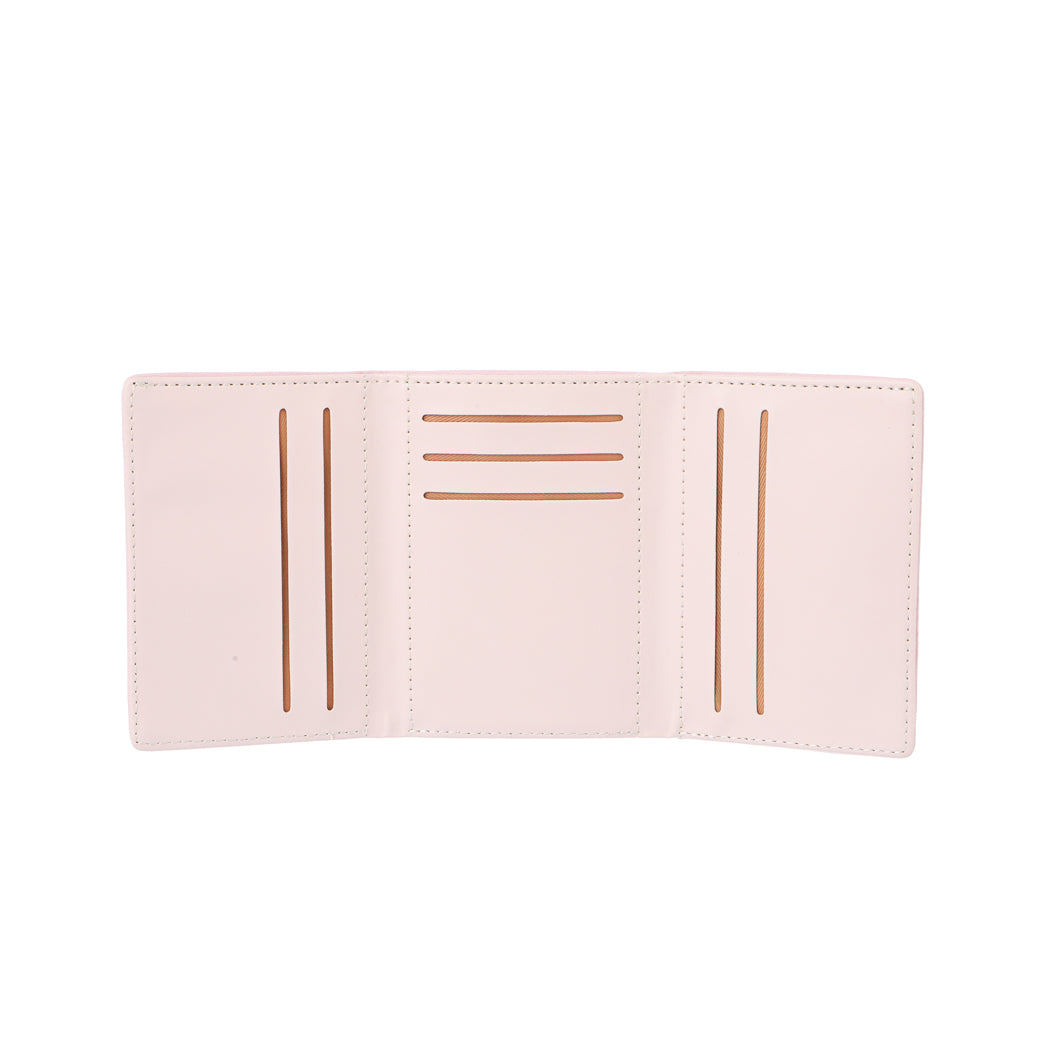 Animal Faces Collection Women's Short Trifold Wallet (Light Pink)