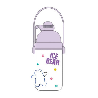 We Bare Bears Collection 5.0 Plastic Bottle with Shoulder Strap (500mL)(lce Bear)