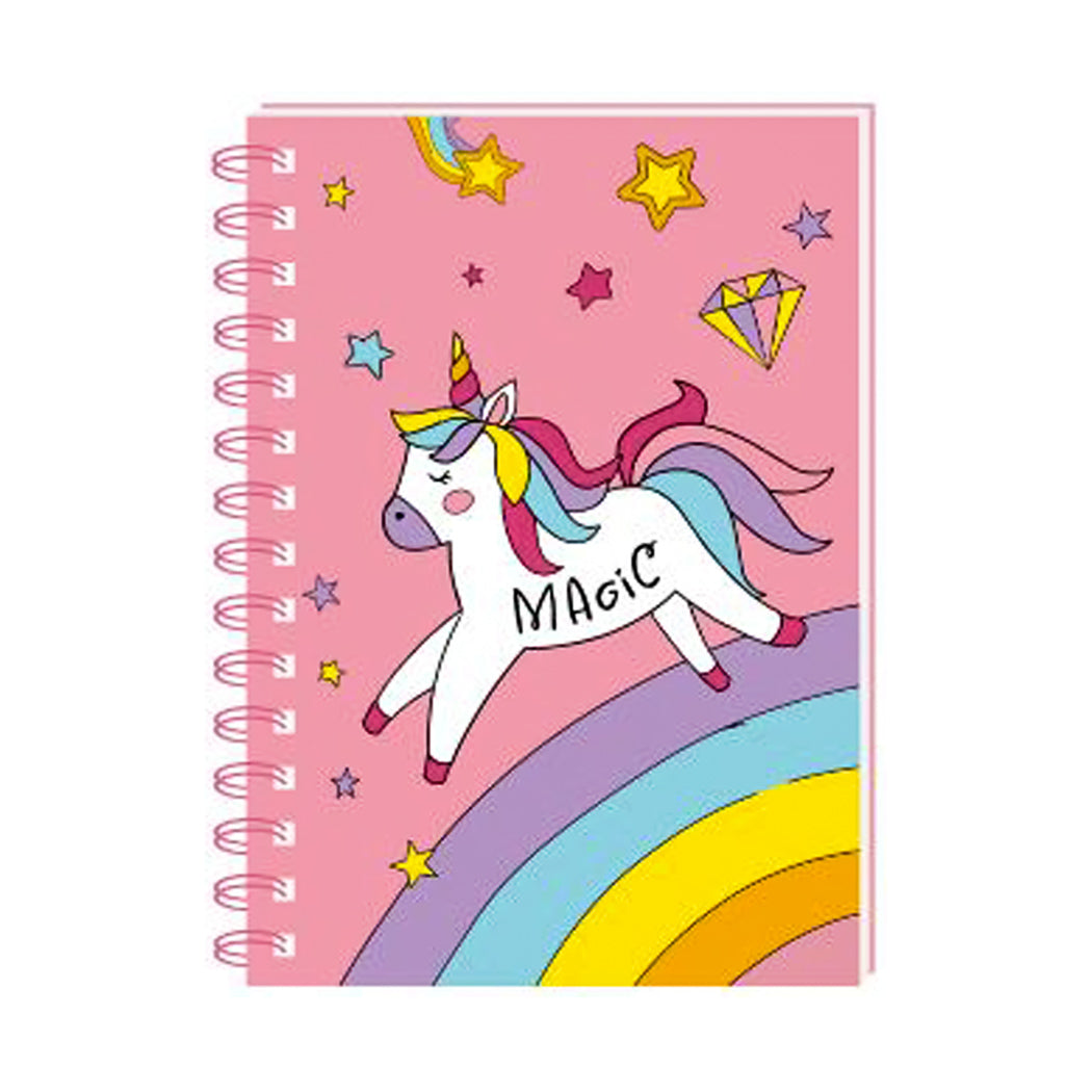 Unicorn Series A5 Gold Powder Wire-bound Book (64 Sheets)(Ruled Paper)