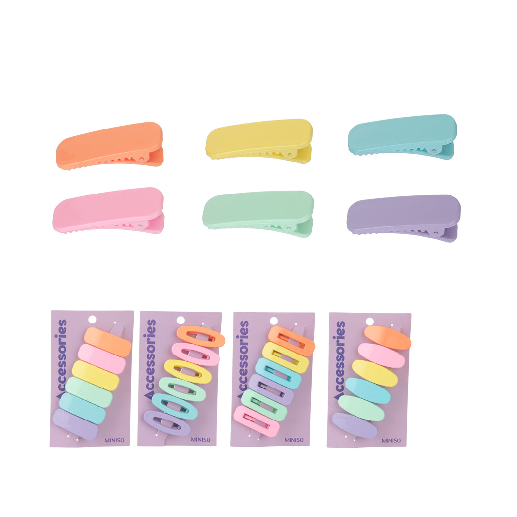 Colorful Series Macaron Color Hair Clip (6 pcs)