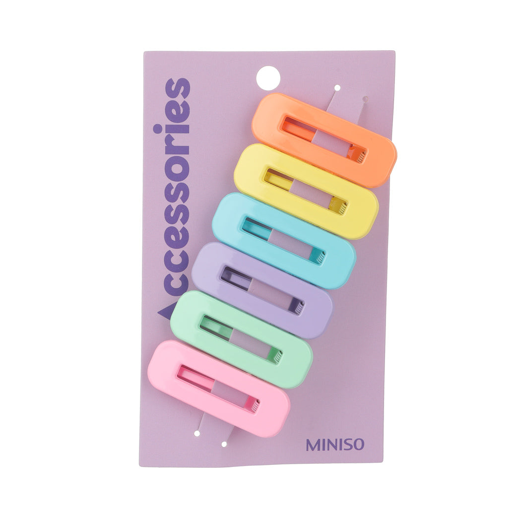 Colorful Series Macaron Color Hair Clip (6 pcs)