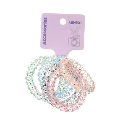 Basic Series Glitter Spiral Hair Tie (5 pcs)