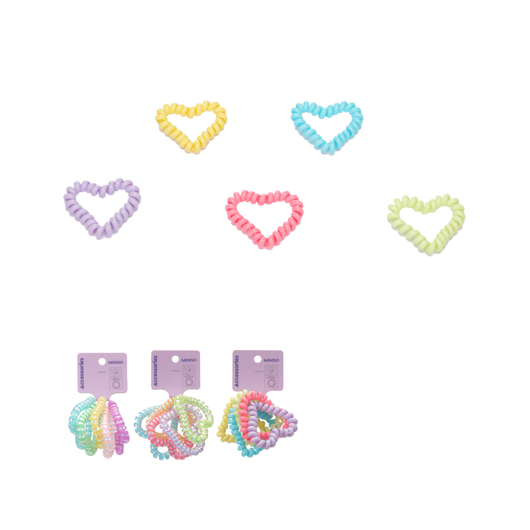 Basic Series Heart Spiral Hair Tie (5 pcs)