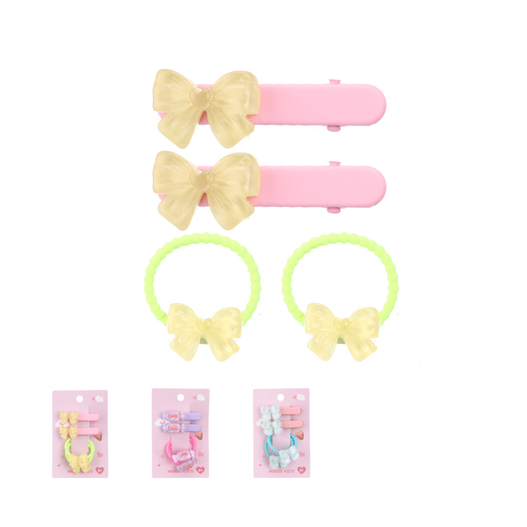 Fun Series Bowknot Flower Hair Accessories Kit (4 pcs)