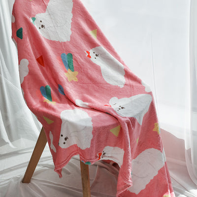 Puppy Series Printed Blanket (Pink)