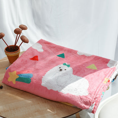 Puppy Series Printed Blanket (Pink)