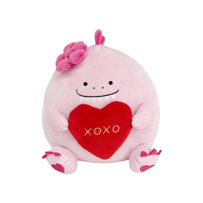 Mini Family Series 10in. Holding-Heart Dinosaur Plush Toy(Pink)