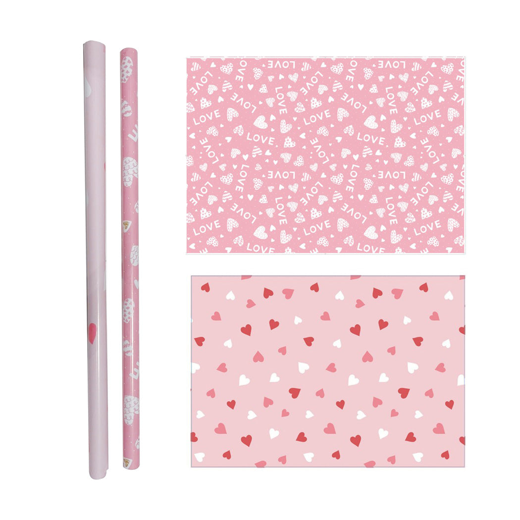 Pink Romance Series Wrapping Paper 70*100cm (2 Assorted Models: Letter, Heart)