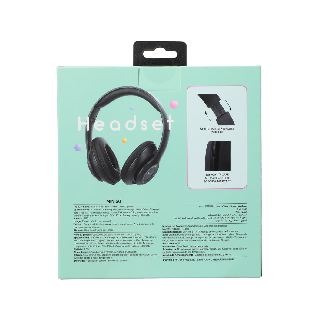 Wireless Headset  Model: 23BV07 (Black)