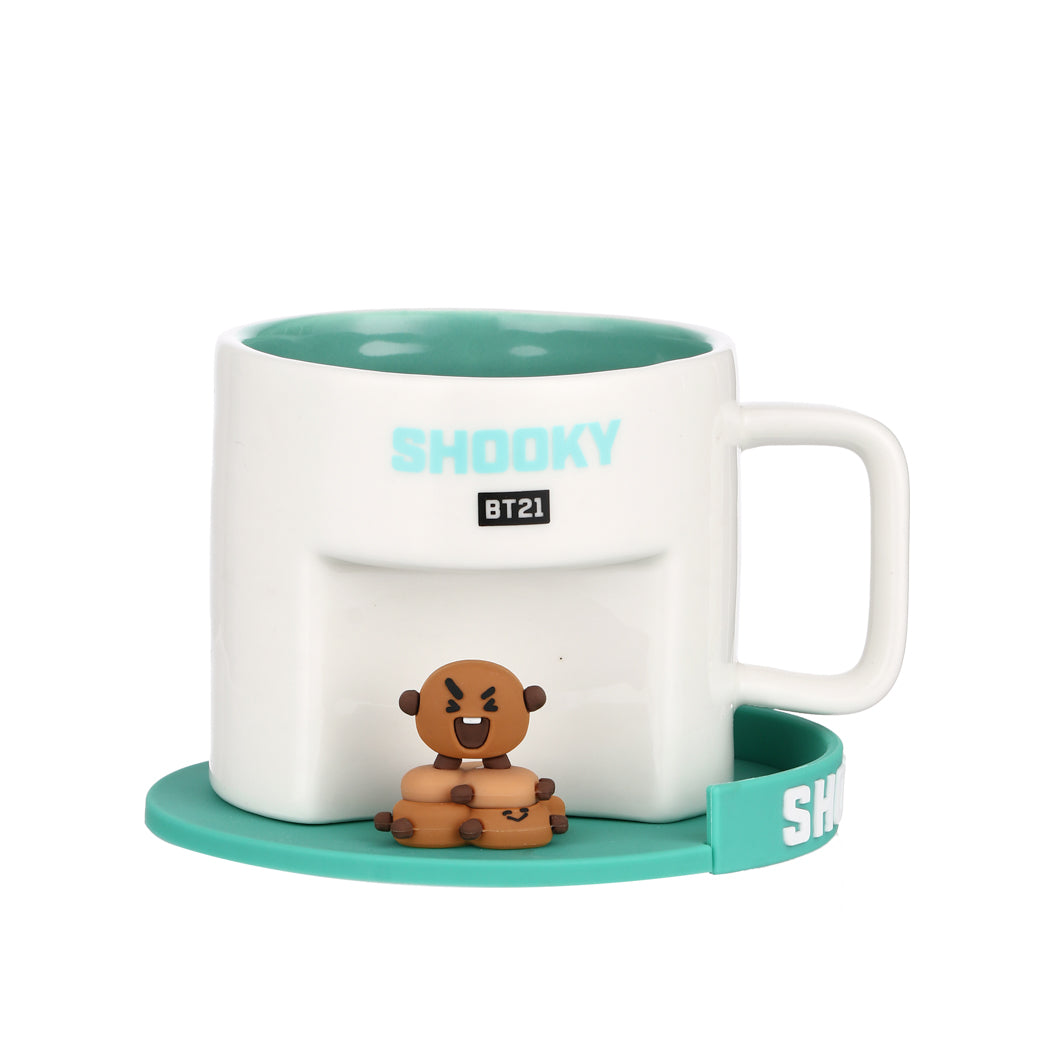 BT21 Collection Cartoon Ceramic Cup with Coaster (450mL)(SHOOKY)