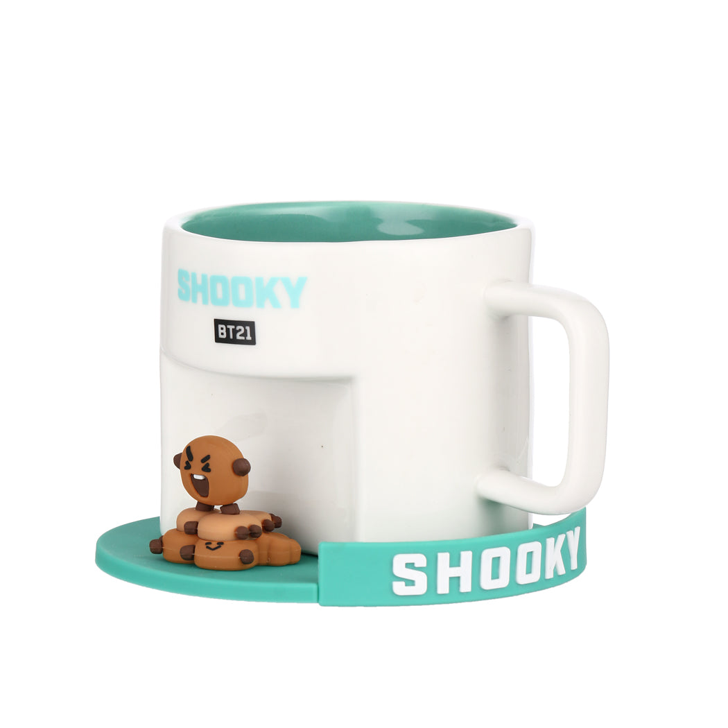 BT21 Collection Cartoon Ceramic Cup with Coaster (450mL)(SHOOKY)