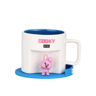 BT21 Collection Cartoon Ceramic Cup with Coaster (450mL)(COOKY)