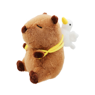 Capybara Collection-Sitting Plush Toy(Carrying Goose)