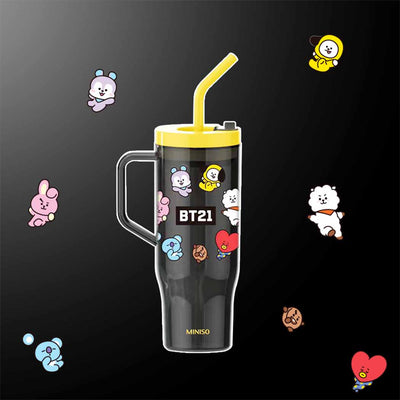 BT21 Collection Plastic Tumbler with Straw (1250mL)(Yellow)