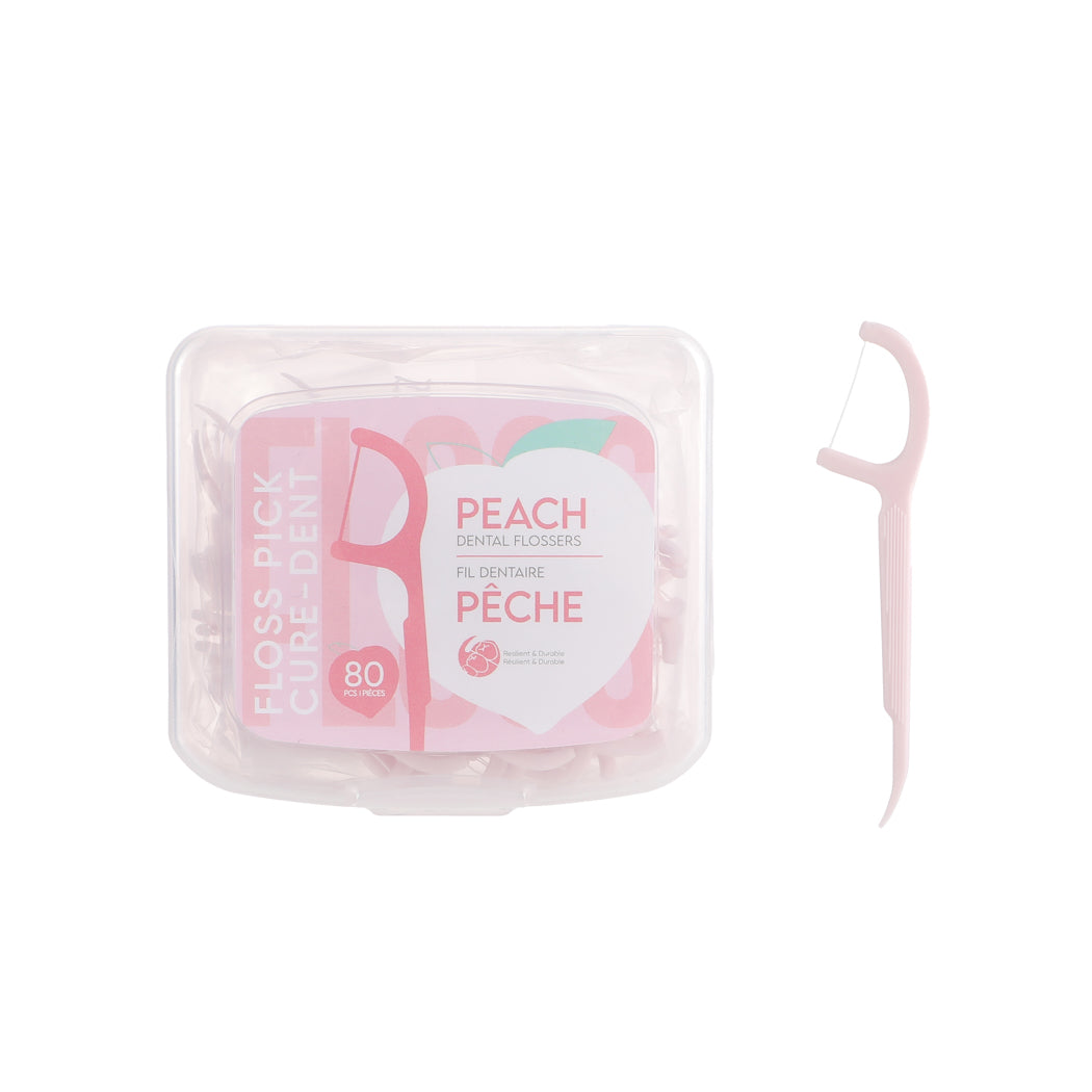 Macromolecule Smooth Peach Dental Flossers (80 pcs)