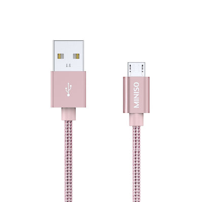 1m Knitted Micro USB Cable(Rose Gold)