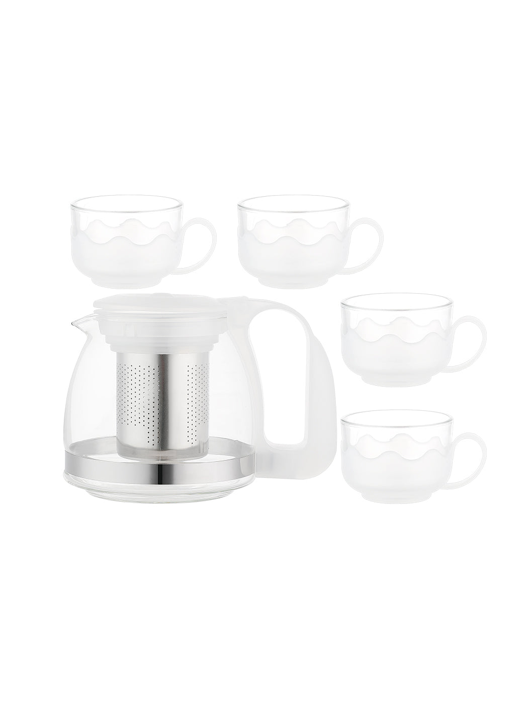 Simple 4+1 Tea Set (Transparent)