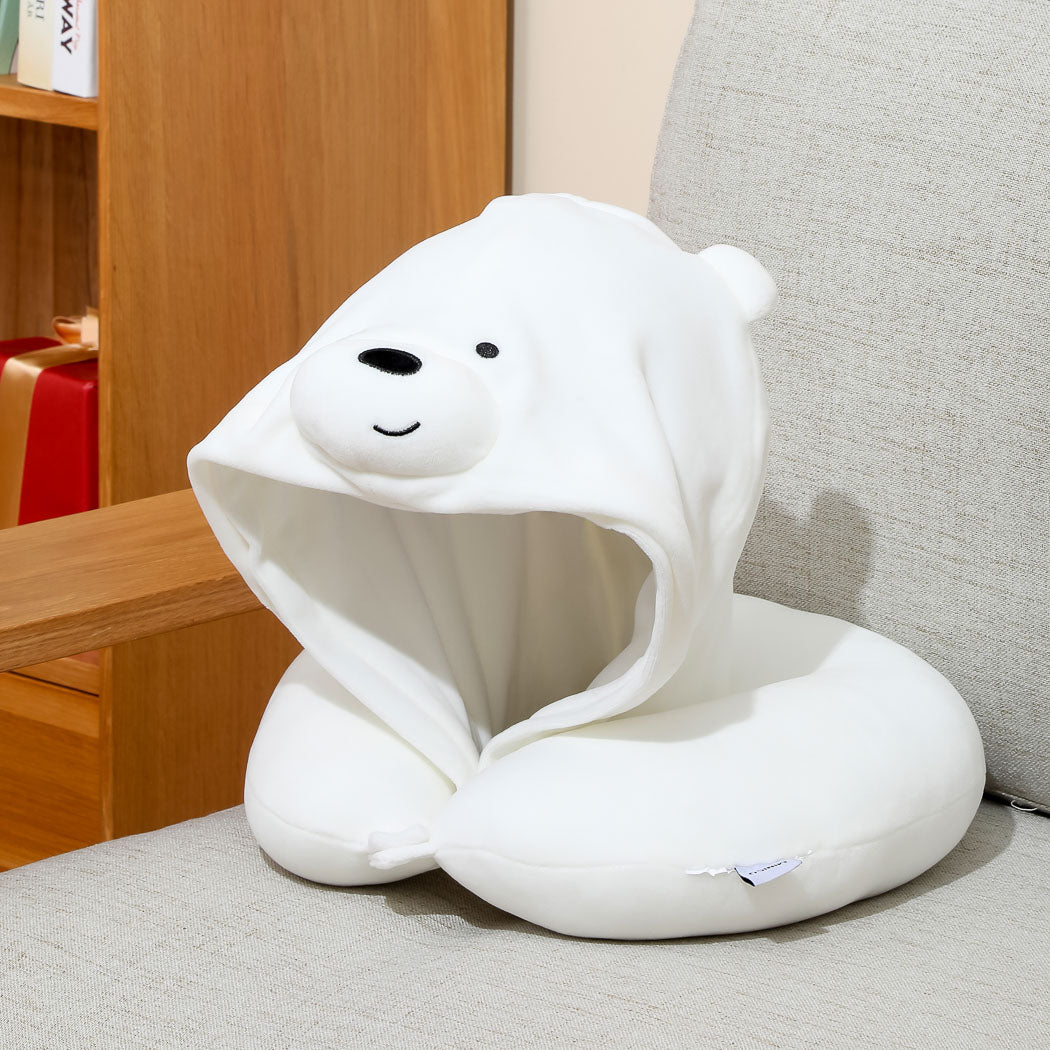 We Bare Bears - U-shaped Pillow with Hood(Ice Bear)