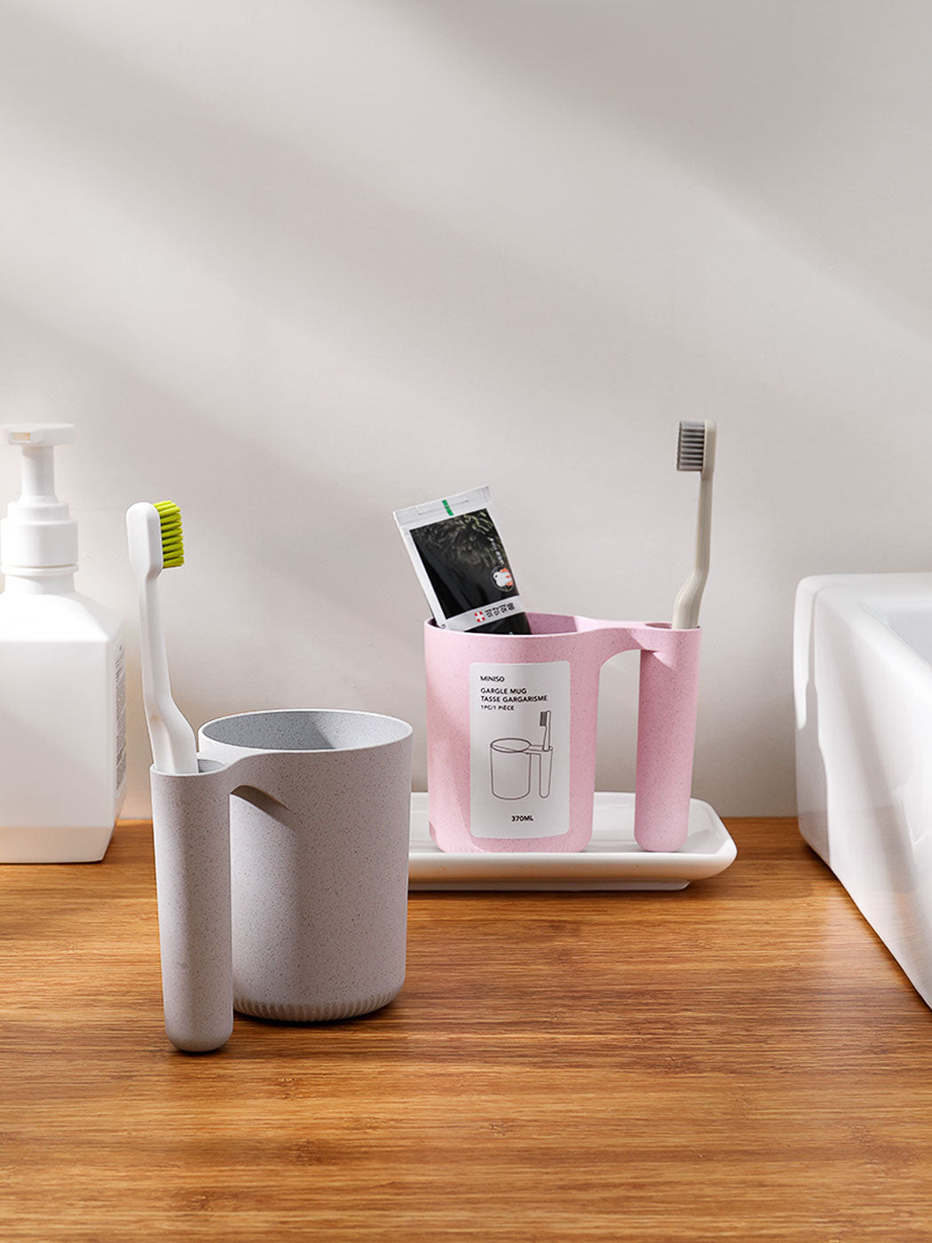 Tooth Mug with Toothbrush Holder