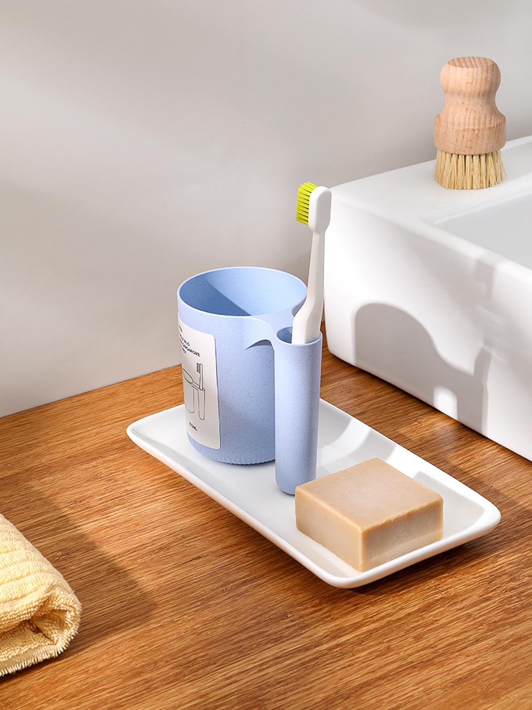 Tooth Mug with Toothbrush Holder